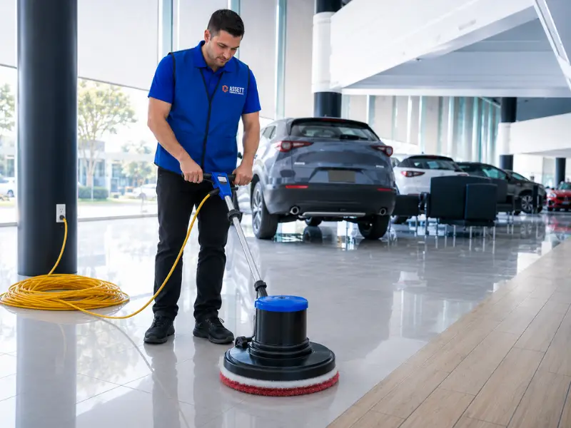 Auto Dealership Floor Buffing